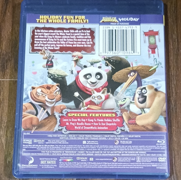 DreamWorks KUNG FU PANDA HOLIDAY on BLU-RAY + DVD - Picture 2 of 2